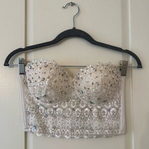 White Corset with Rhinestones